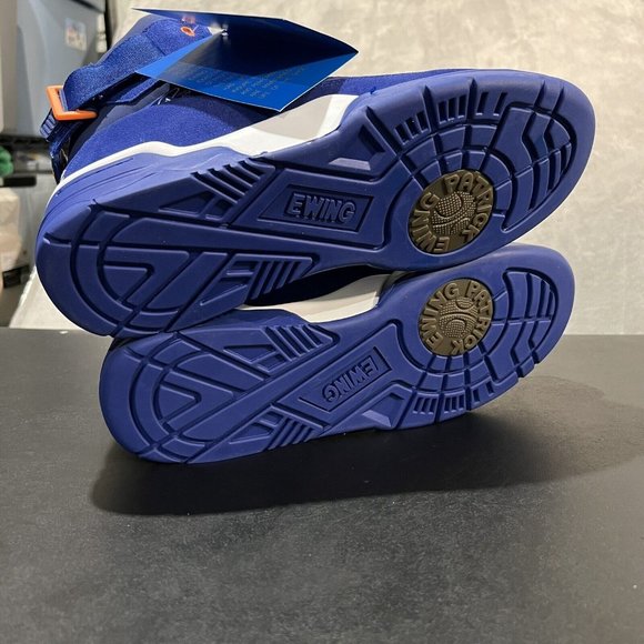 Ewing 33 Hi Men's 13 Blue Suede And Orange Knicks High Top Basketball Sneakers - Picture 6 of 11